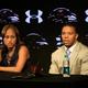 Running back Ray Rice of the Baltimore Ravens addresses a news conference with his wife, Janay, at the Ravens training center on May 23, 2014, in Owings Mills, Md. Rice faced felony assault charges stemming from a February incident involving Janay at an Atlantic City, N.J., casino.
Rob Carr/Getty Images